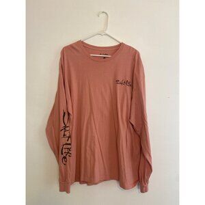 Salt Life Women’s Coral Long Sleeve T-Shirt Skull Captain Graphic XL 100% Cotton